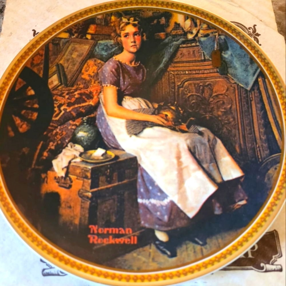 Norman Rockwell Authentic Collector Plate "Dreaming in the Attic"